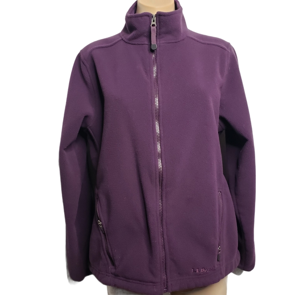 L.L Bean Purple Fleece Zip Up Jacket Size M